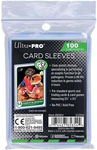 Antimicrobial Guard Penny Sleeves Clear 100 Count [Ultra Pro] - TCG Accessories