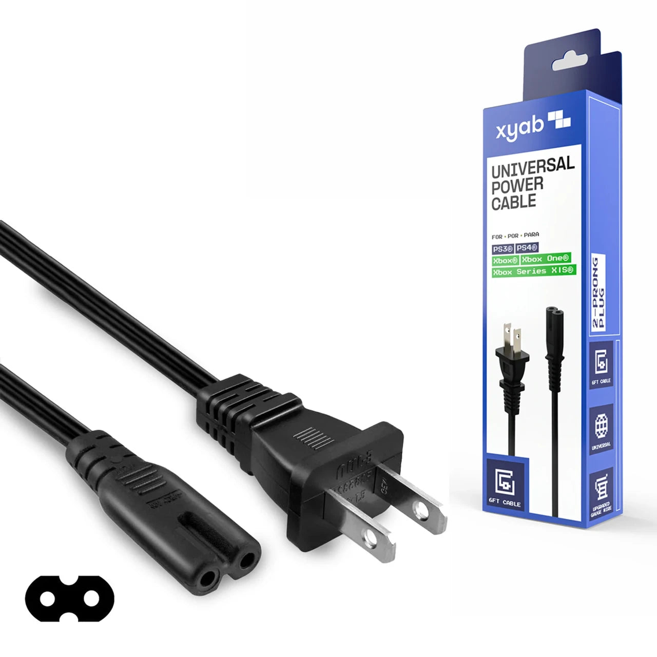 Universal Power Cable - PlayStation 3 / 4 Xbox / One S / One X / Series S / Series X [XYAB] - Playstation 4