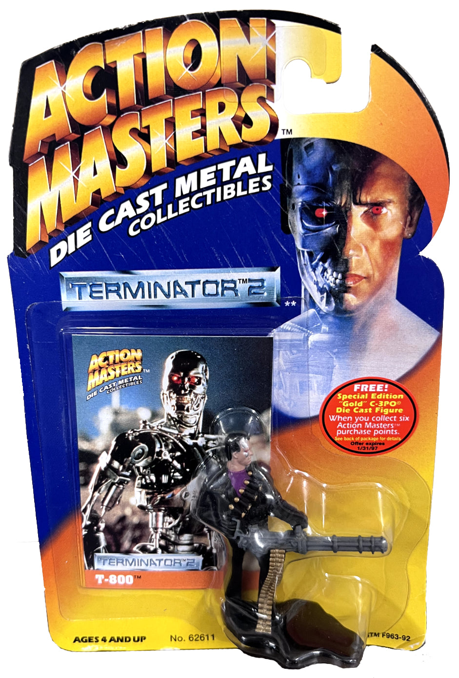 Terminator 2 - T-800 3in Action Masters Metal Figure [Kenner 1994] - Action Figure / Statue